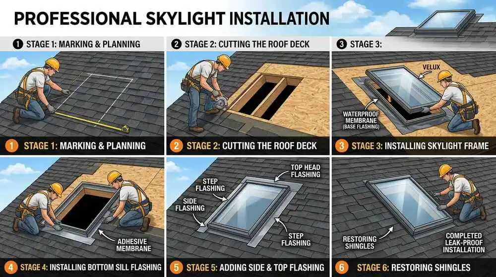 how to install a skylight stepby step
